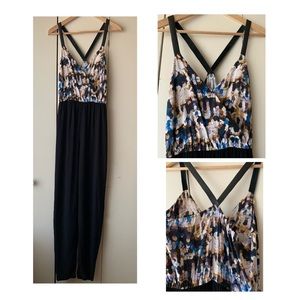 Jumpsuit leather straps colorful top